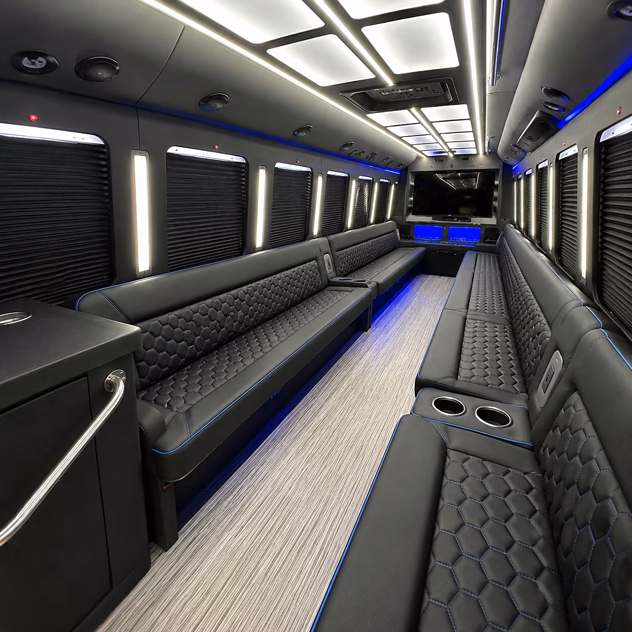 Daytona Beach Birthday, Sweet 16, & Quinceañera Transportation party bus interior