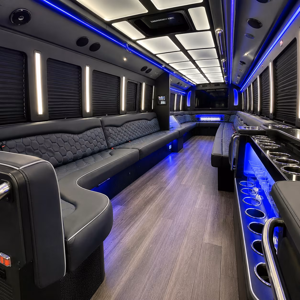Daytona Beach Wedding Transportation party bus interior