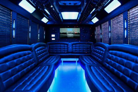 40 passenger party bus Winter Haven interior