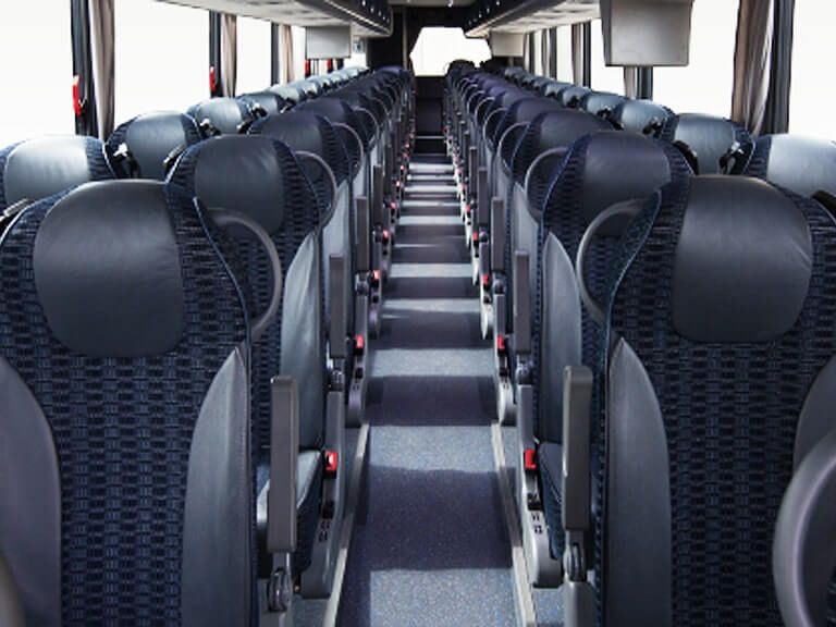 55 person charter bus rental Clermont interior