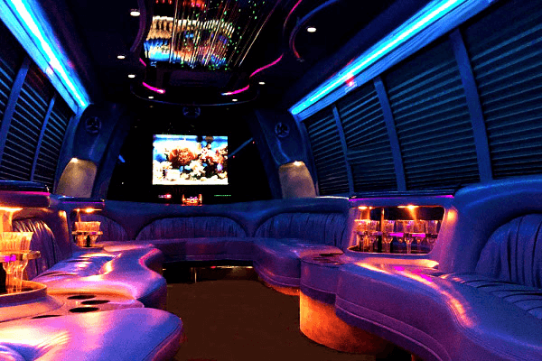 black chrysler 300 limo rental Clearwater interior