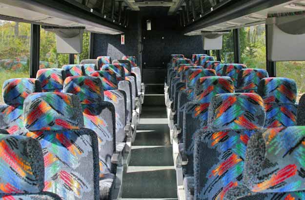 charter bus rental Gainesville interior