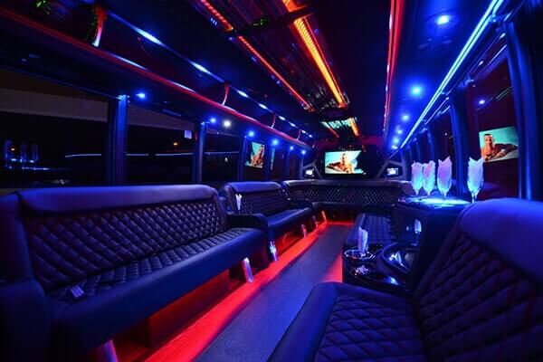 30 passenger party bus Town And Country interior